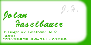 jolan haselbauer business card